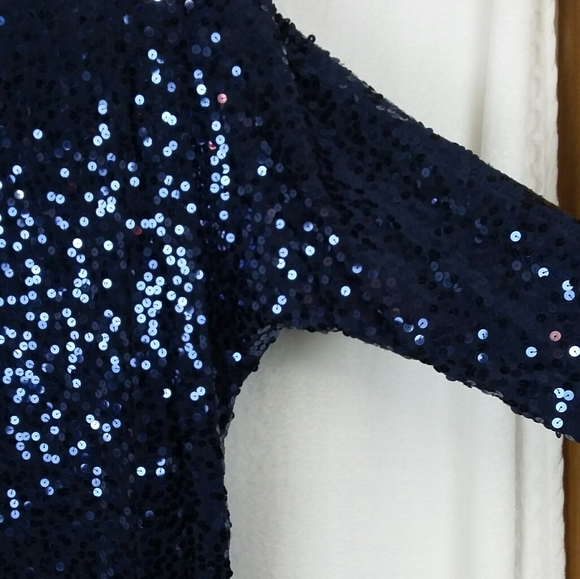 Vintage Circa 1985 Silk & Sequin Cocktail Dress - Picture 4 of 8